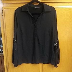 NWT, I·N·C Int. Concepts Black Blouse Sz. L